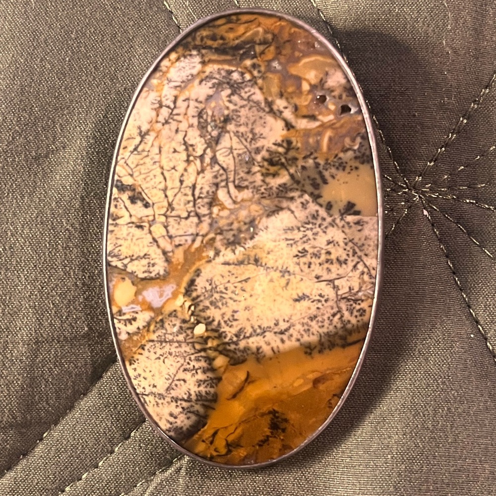 Earths Embrace vintage Obsidian brooch/pendant